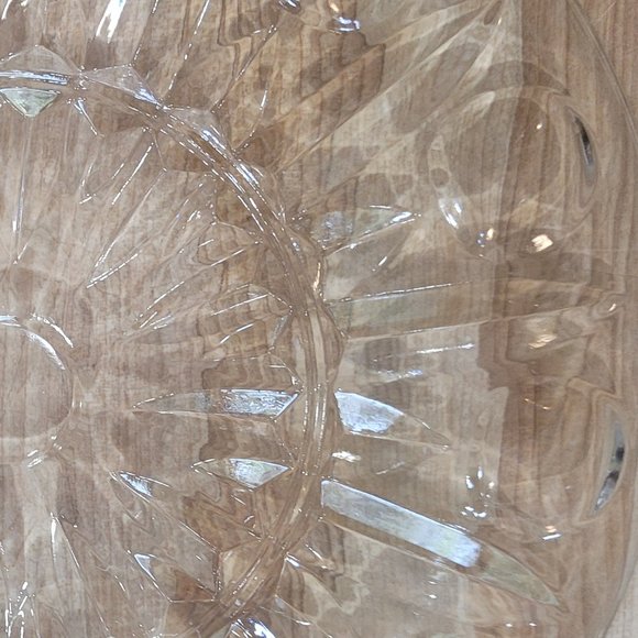 Two Vintage Clear Pressed Glass 10" Serving Plates - Picture 10 of 12